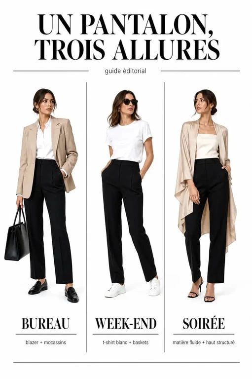Mode pantalon femme : idées de tenues pour le bureau, le week-end et une soirée