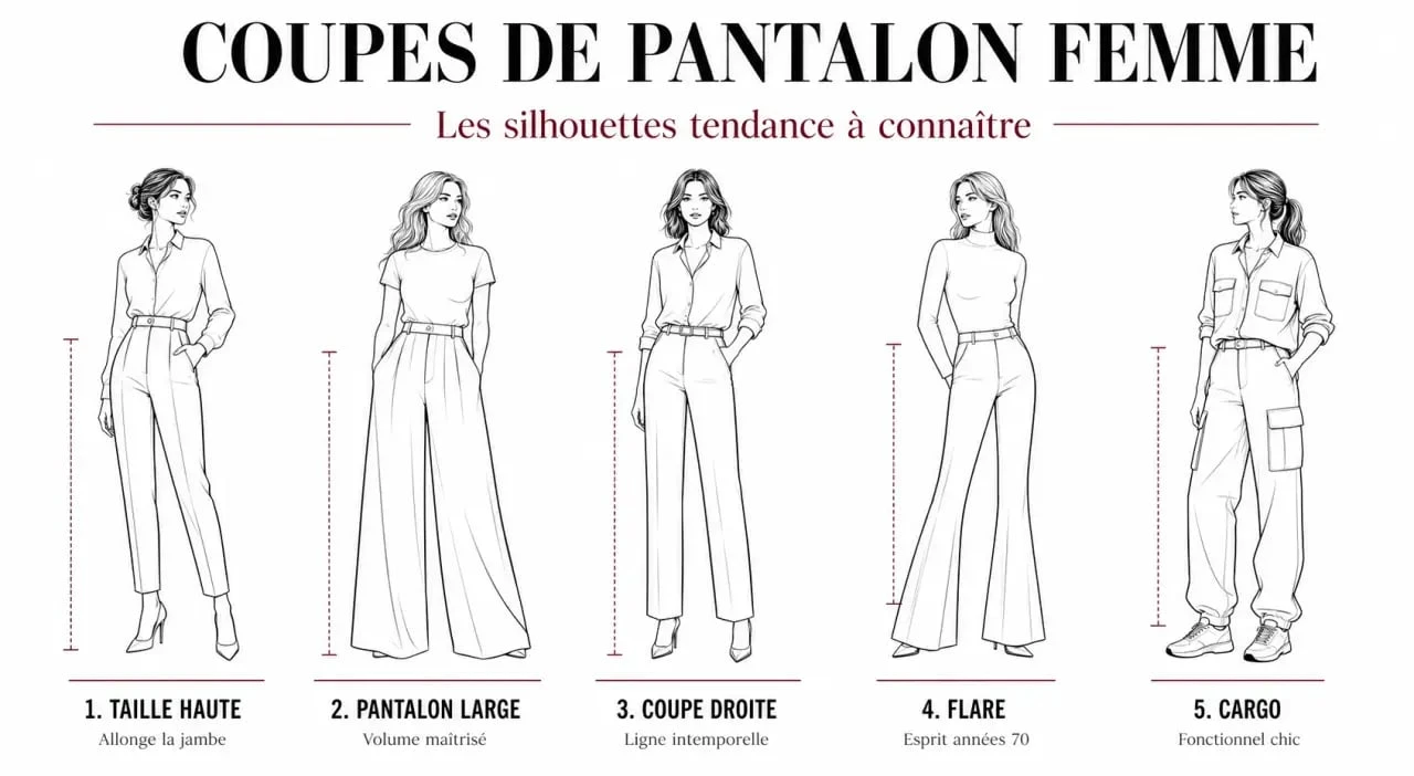 Mode pantalon femme : comparaison visuelle des coupes tendance et de leurs effets sur la silhouette