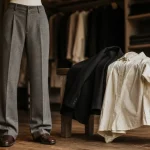 Mode pantalon femme : pantalon taille haute droit gris