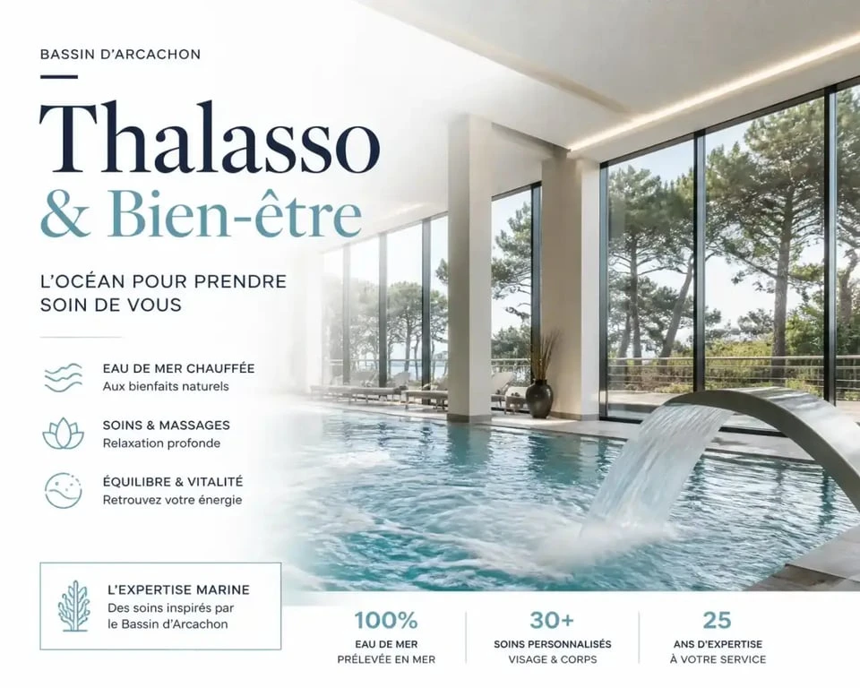 Centre de thalassothérapie sur le Bassin d'Arcachon avec vue sur la nature