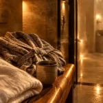 Beaune spa : peignoir, serviette et espace jacuzzi privatif