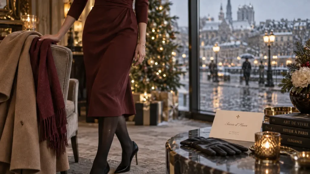Une tenue d’invité de mariage en hiver reste élégante grâce aux bonnes superpositions