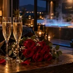 Week-end saint-valentin avec jacuzzi dans la chambre : dîner romantique et bulles fumantes