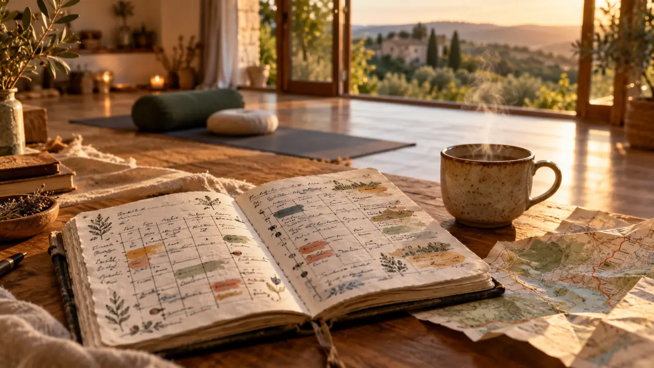 Yoga retraite : choisir le repos, carnet et horaires